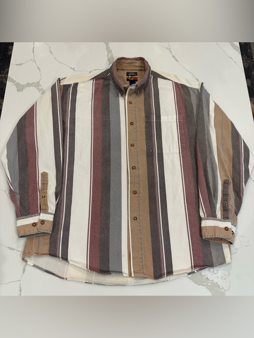 Vintage High Sierra Heavyweight Striped Western Shirt Mens XL Rodeo Cowboy 90s